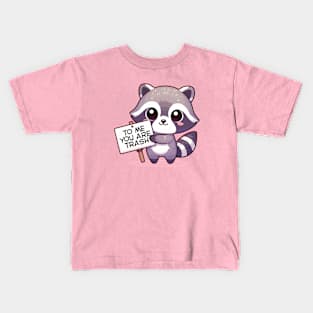 Cheeky Raccoon’s Funny Message Kids T-Shirt